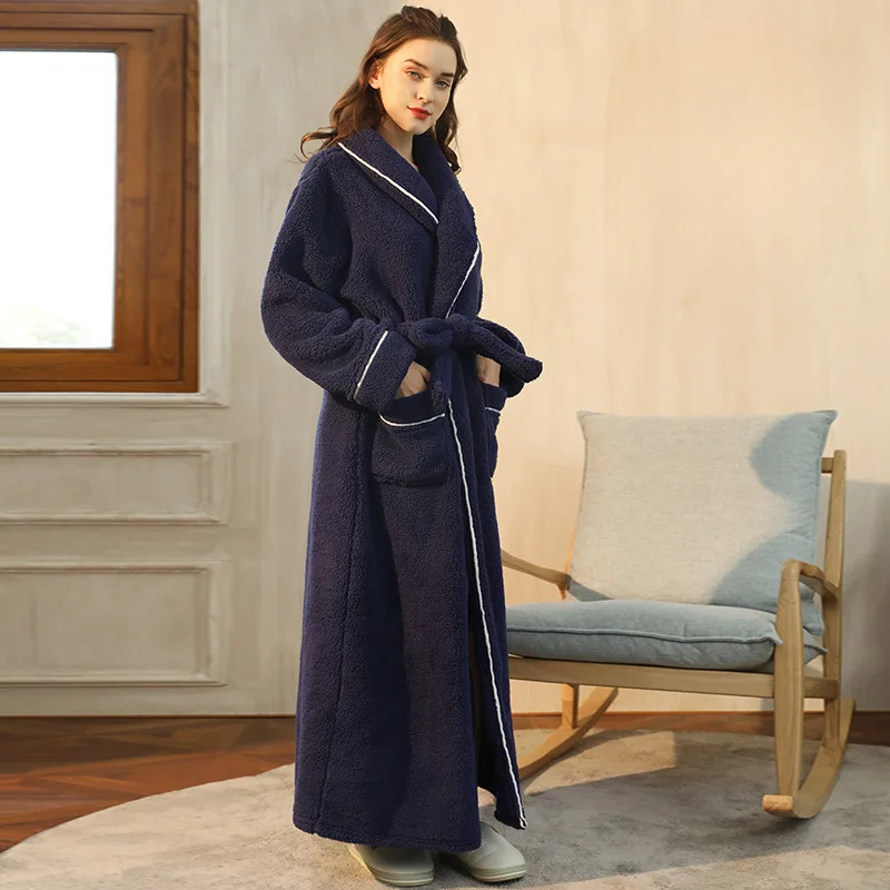 Winterbademantel für Damen und Herren aus Flanell-Fleece