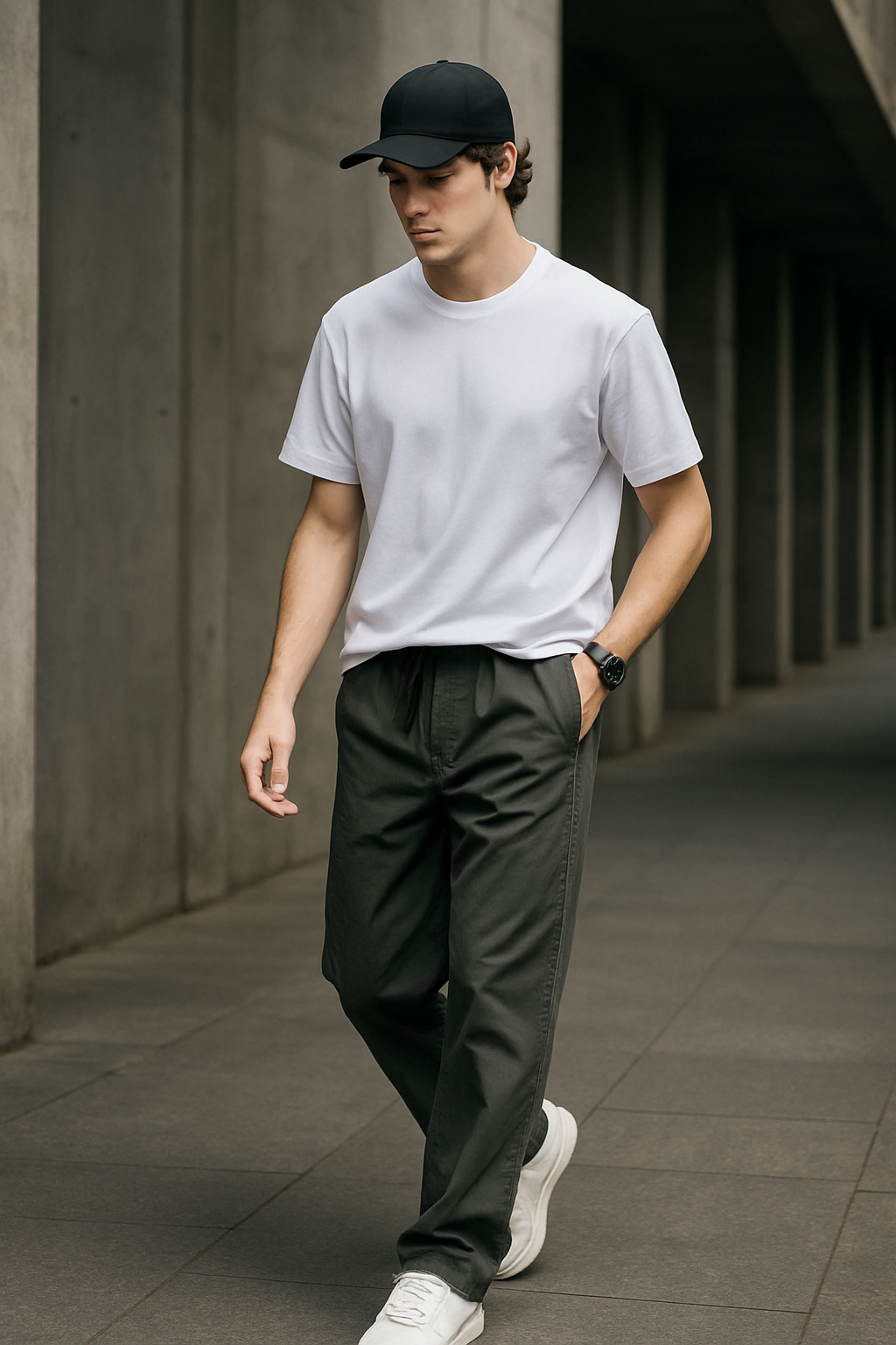 Herrenhose mit lockerer Passform und Taschen