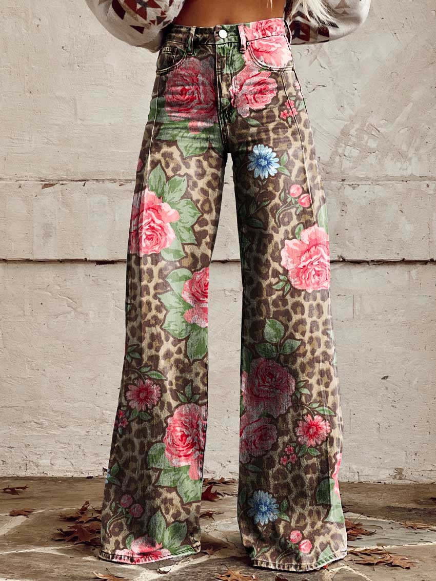 High-Waist-Jeans mit weit geschnittenem Bein für Damen