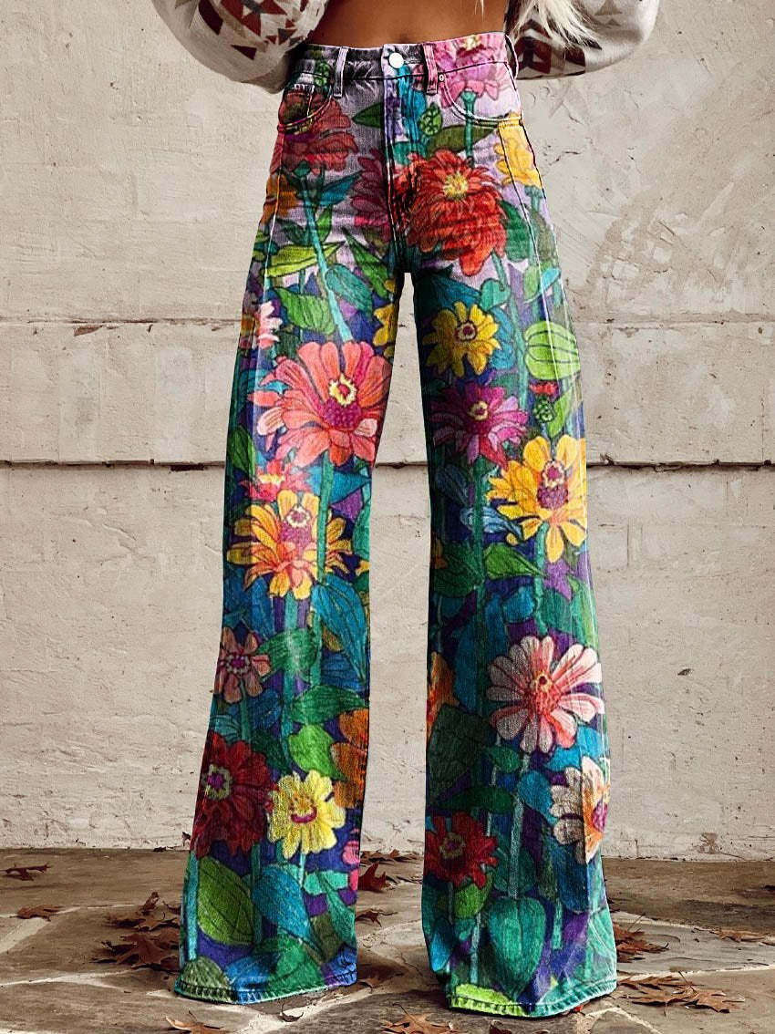 High-Waist-Jeans mit weit geschnittenem Bein für Damen