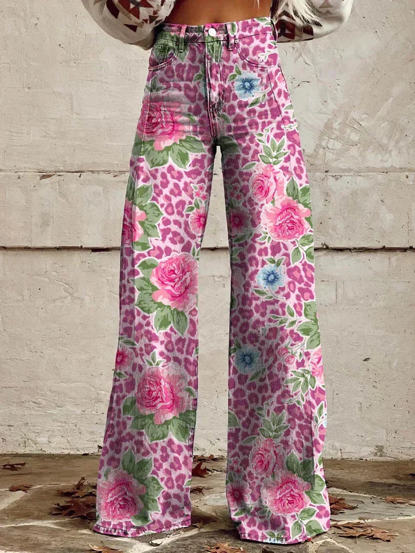 High-Waist-Jeans mit weit geschnittenem Bein für Damen