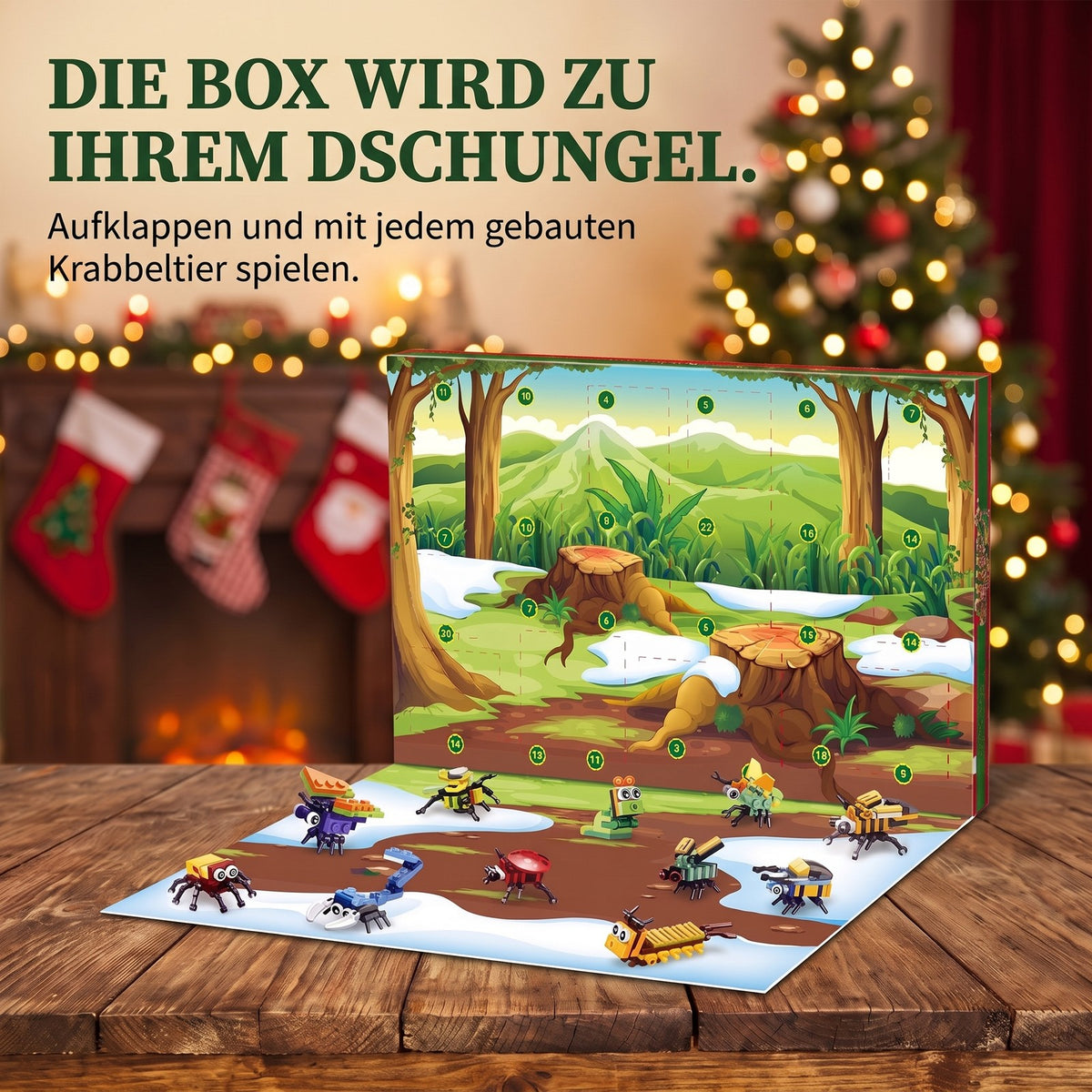 Insekten-Adventskalender für Kinder, 24 Modelle + 2 geheime Modelle
