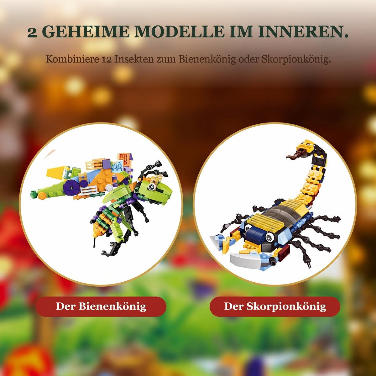Insekten-Adventskalender für Kinder, 24 Modelle + 2 geheime Modelle