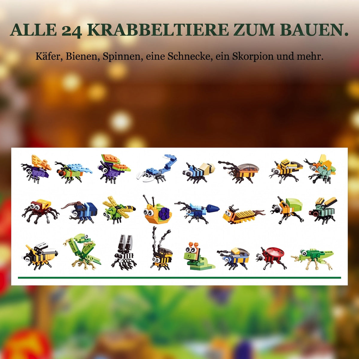 Insekten-Adventskalender für Kinder, 24 Modelle + 2 geheime Modelle