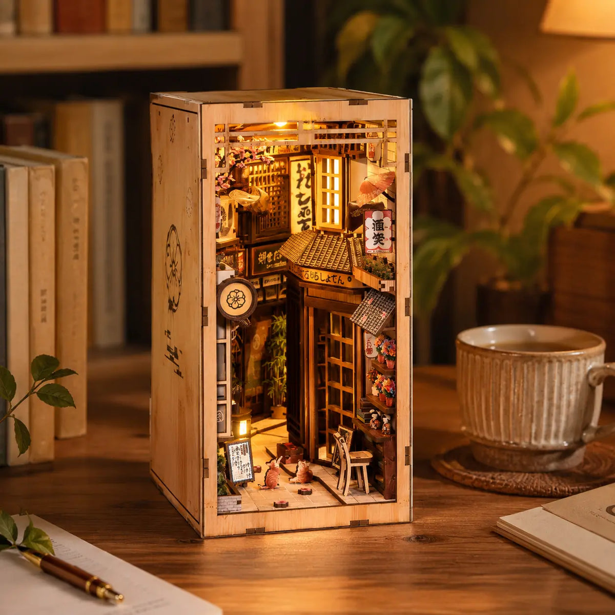 Katzengasse – Japanisches DIY-Book-Nook mit LED-Beleuchtung