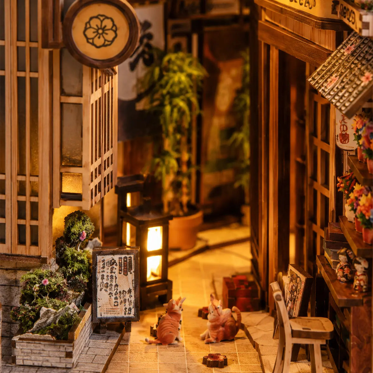 Katzengasse – Japanisches DIY-Book-Nook mit LED-Beleuchtung