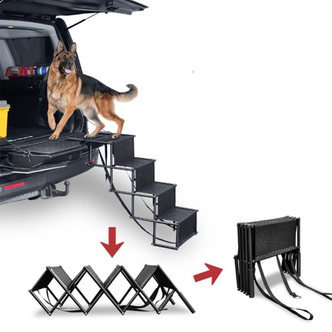 Klappbare und rutschfeste Hundetreppe fürs Auto