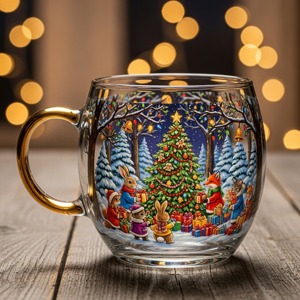 Klarglas-Tasse mit Landschaftsmotiv