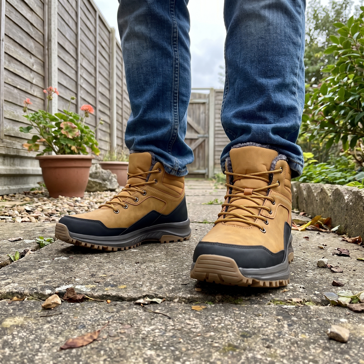 Klassische gefütterte Herren-Wanderschuhe