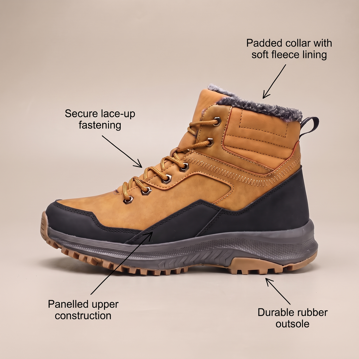 Klassische gefütterte Herren-Wanderschuhe