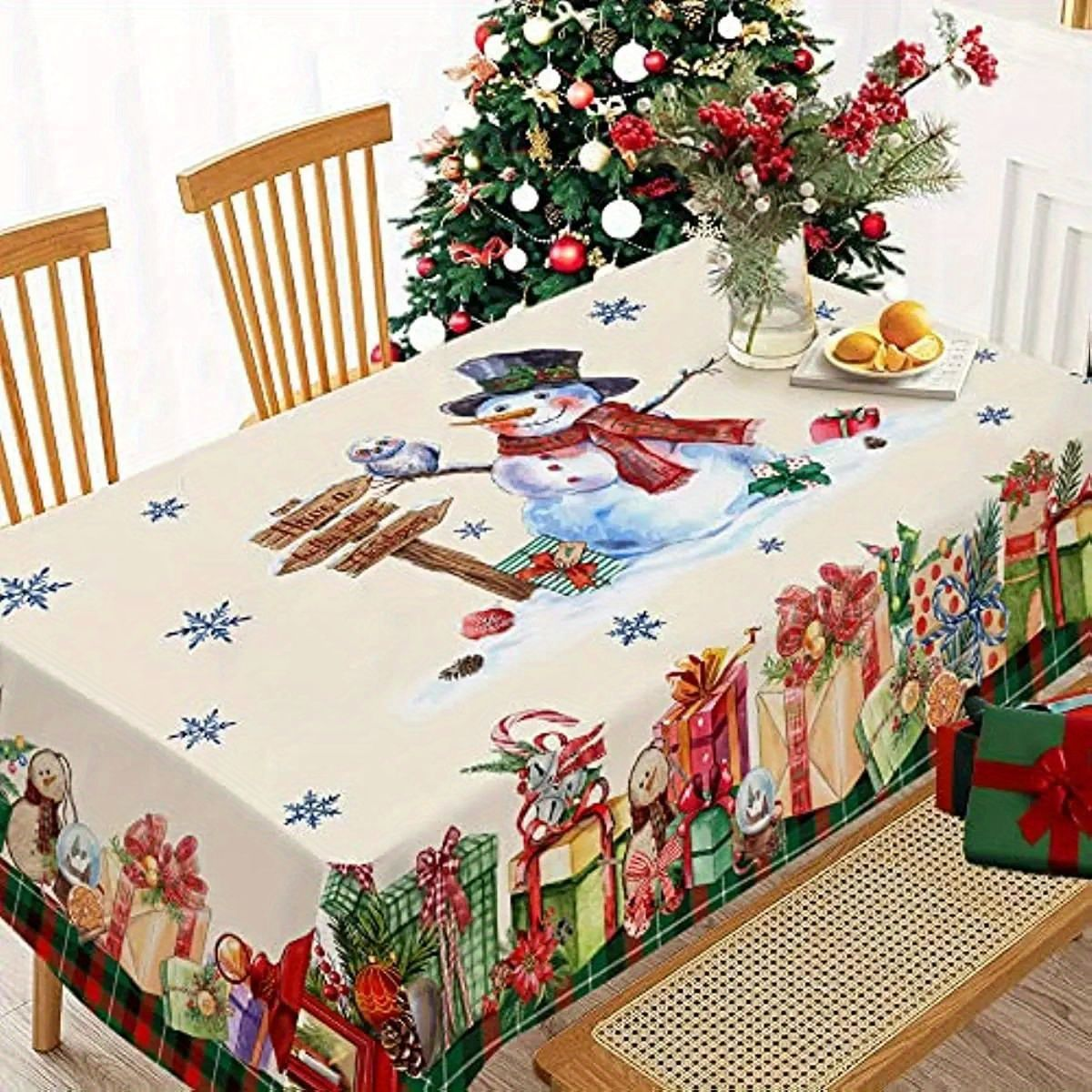 Langlebige rechteckige Weihnachtstischdecke