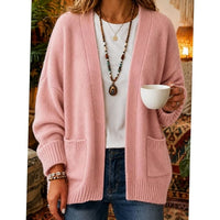 Lässige, offene Damen-Strickjacke mit Taschen