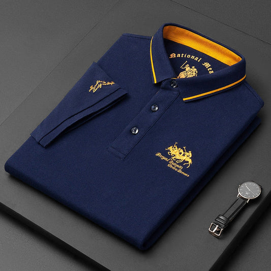 Lässiges Herren-Kurzarm-Poloshirt aus Baumwolle mit Knopfleiste