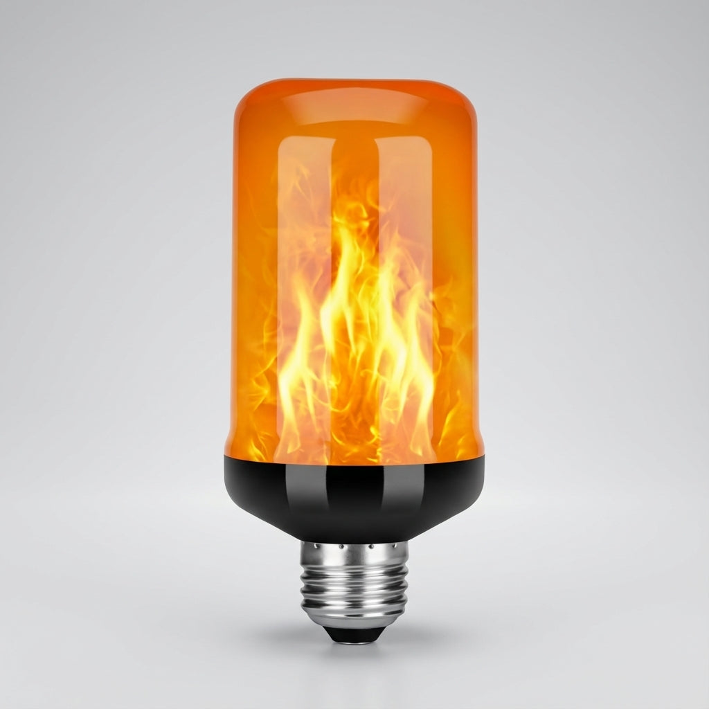 LED-Glühbirne mit flackerndem Flammeneffekt für eine gemütliche Wohnatmosphäre