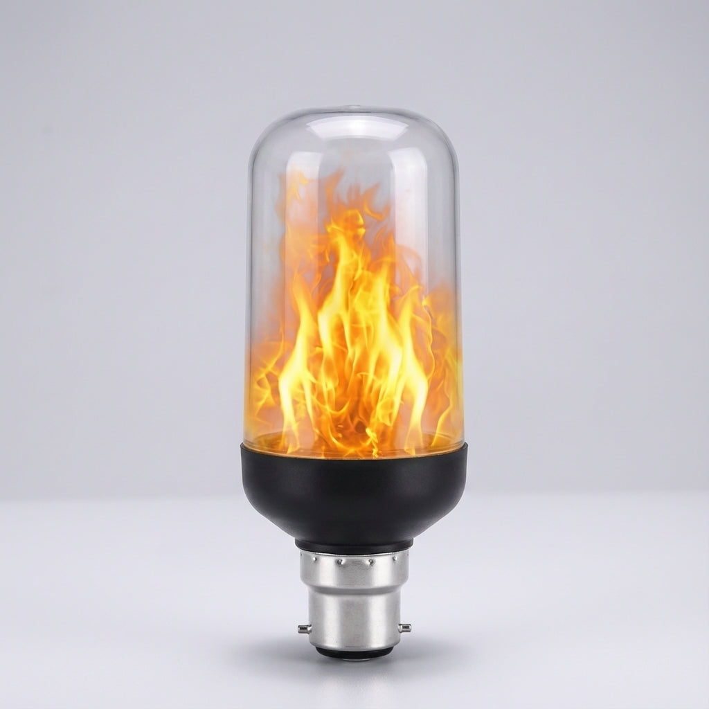 LED-Glühbirne mit flackerndem Flammeneffekt für eine gemütliche Wohnatmosphäre