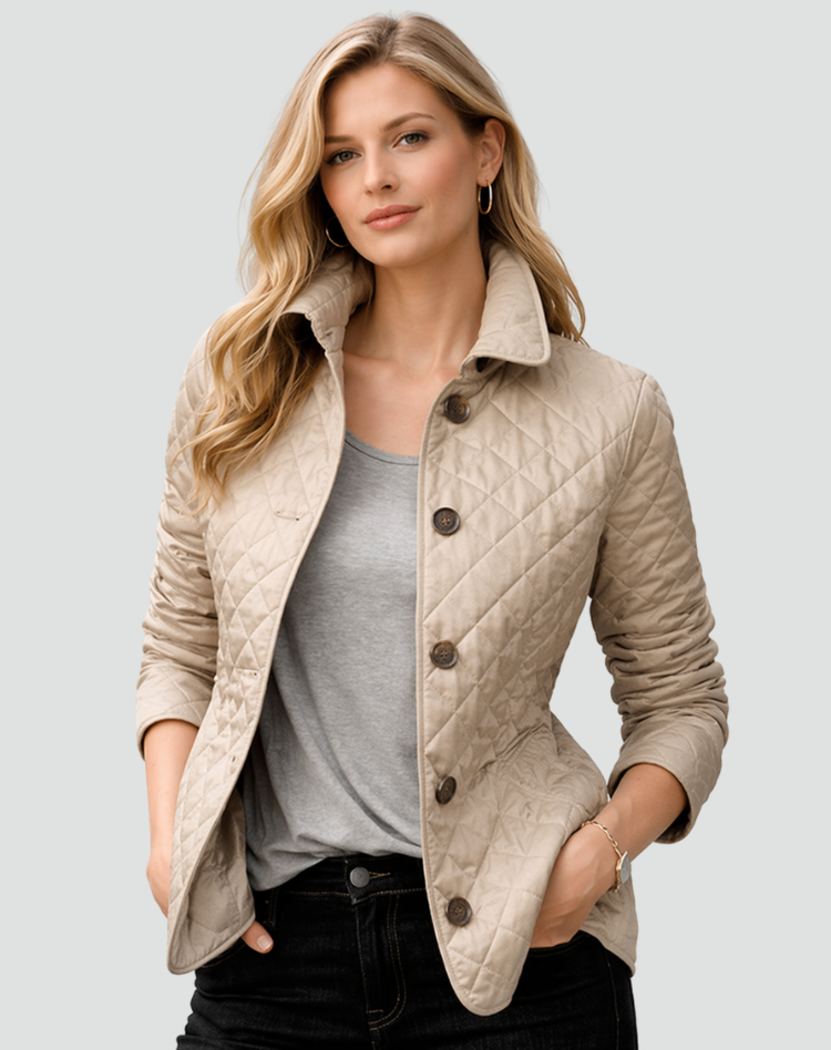 Leichte Damen-Steppjacke für die Übergangszeit mit Knopfleiste