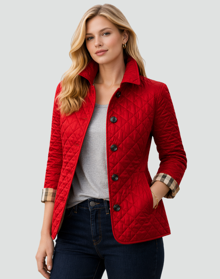 Leichte Damen-Steppjacke für die Übergangszeit mit Knopfleiste