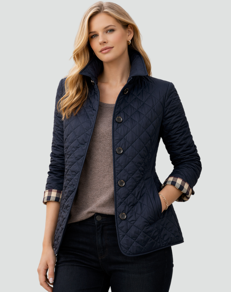 Leichte Damen-Steppjacke für die Übergangszeit mit Knopfleiste