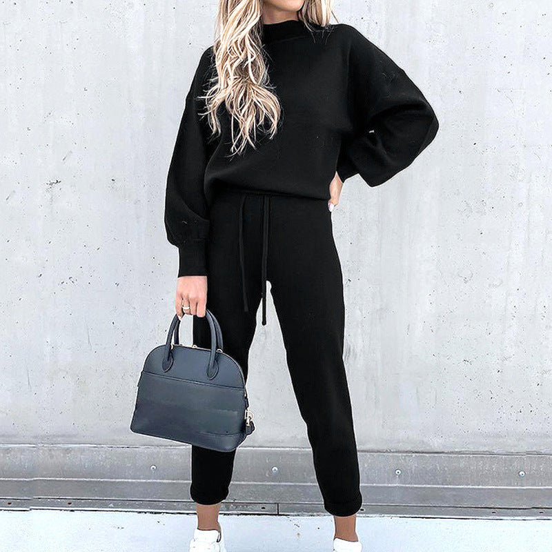 Lounge-Pullover-Set für Damen – mit Kordelzug an der Taille