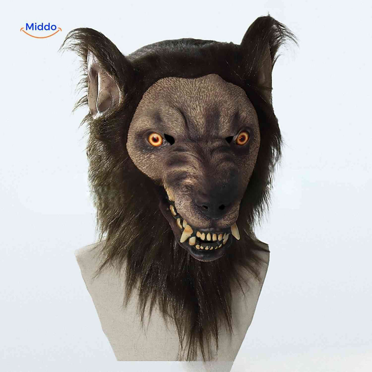 Maske | Wolfskopf aus Latex, leuchtend und ideal für Halloween