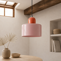 Moderne Glas-Pendelleuchte in Trommelform