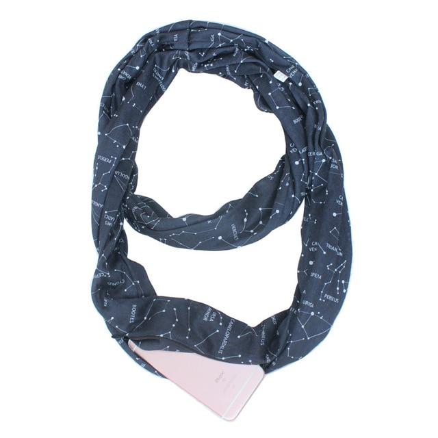Multifunktionaler Infinity-Schal mit Tasche