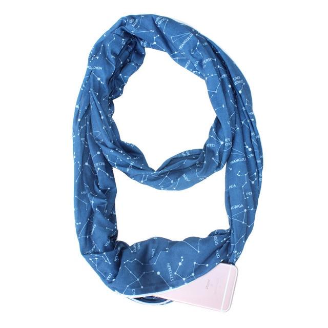 Multifunktionaler Infinity-Schal mit Tasche