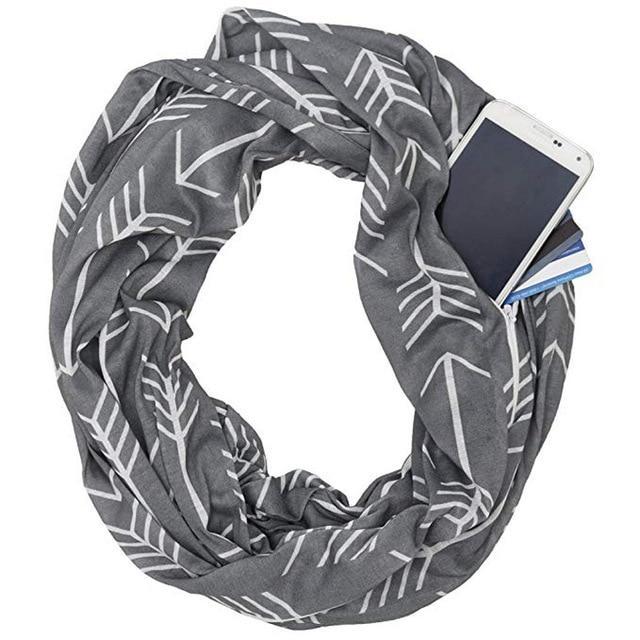Multifunktionaler Infinity-Schal mit Tasche