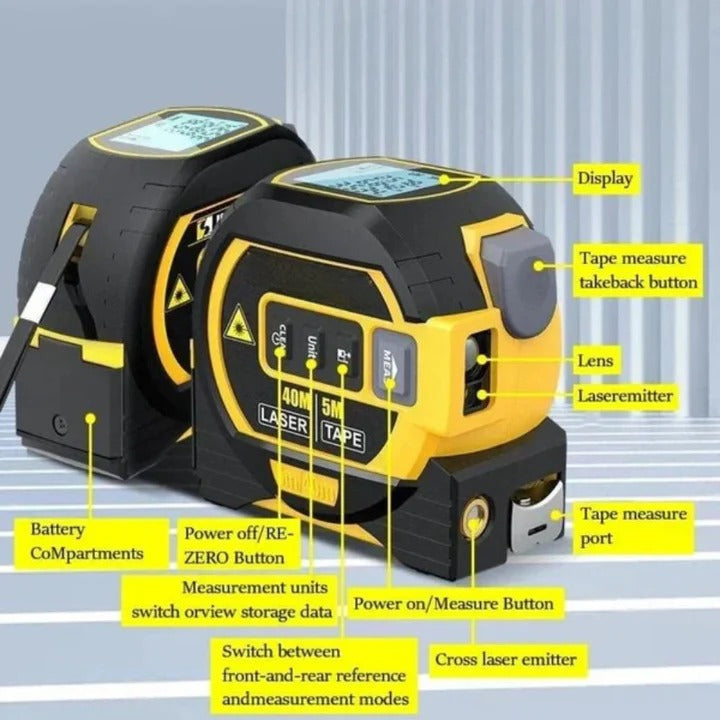 Multifunktionales 3-in-1-Laser-Maßband mit Infrarot