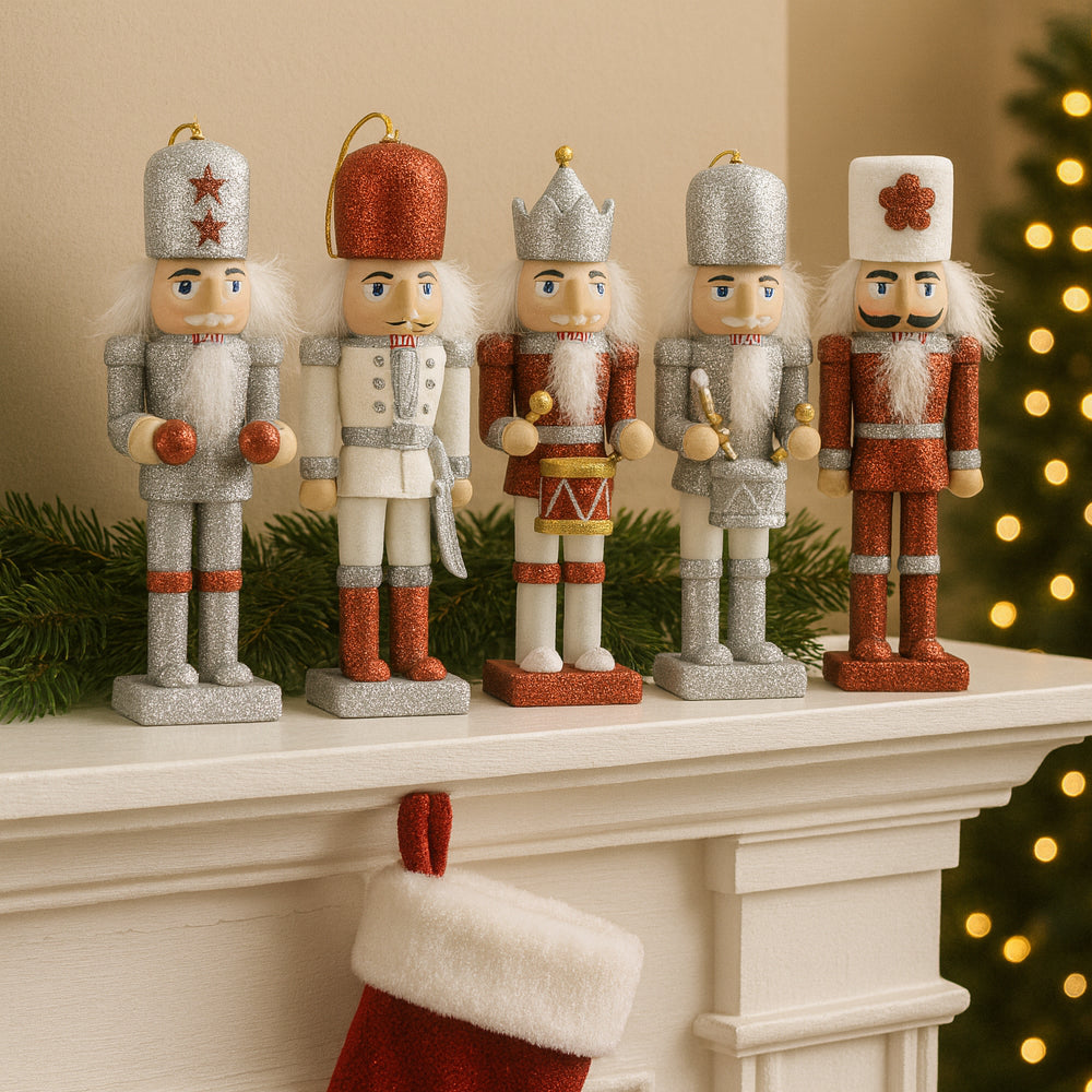 Nussknacker-Figuren aus Holz, 12,5 cm, 5er-Set