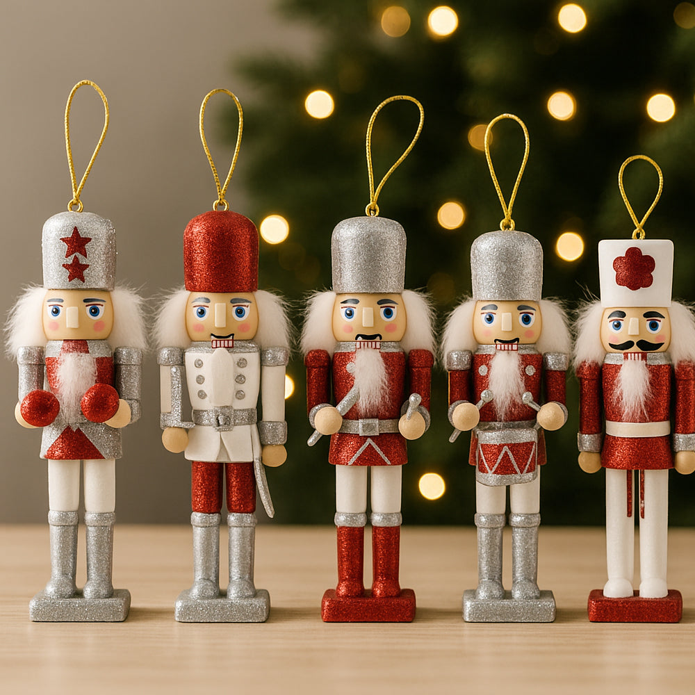 Nussknacker-Figuren aus Holz, 12,5 cm, 5er-Set