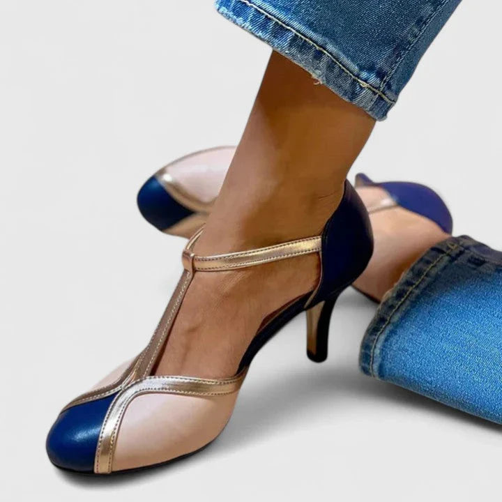 Orthopädische Mary-Jane-Pumps für Damen mit spitzer Zehenpartie, Riemchen und Schnallenverschluss