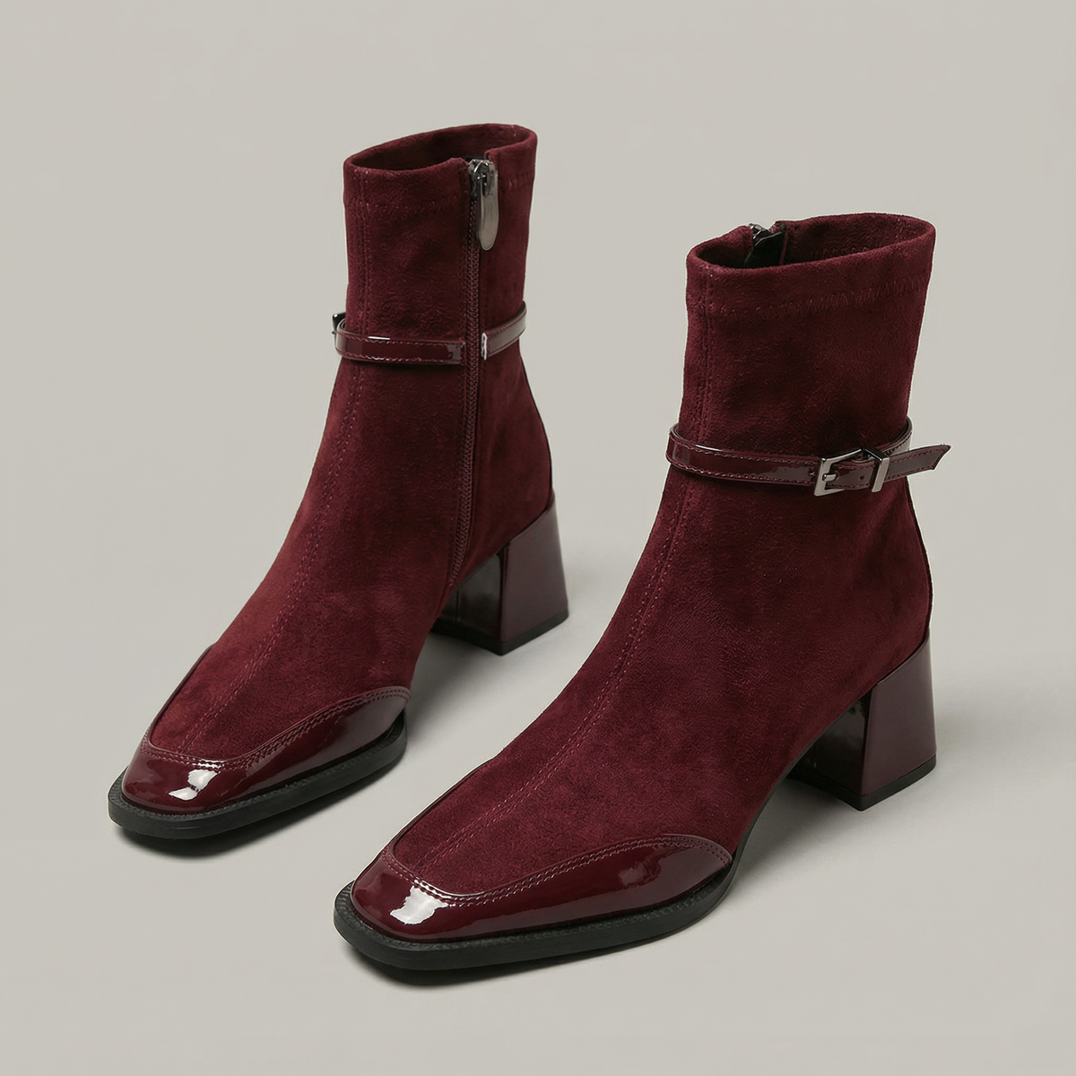 Orthopädische Stiefeletten mit eckiger Spitze für Damen