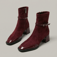 Orthopädische Stiefeletten mit eckiger Spitze für Damen