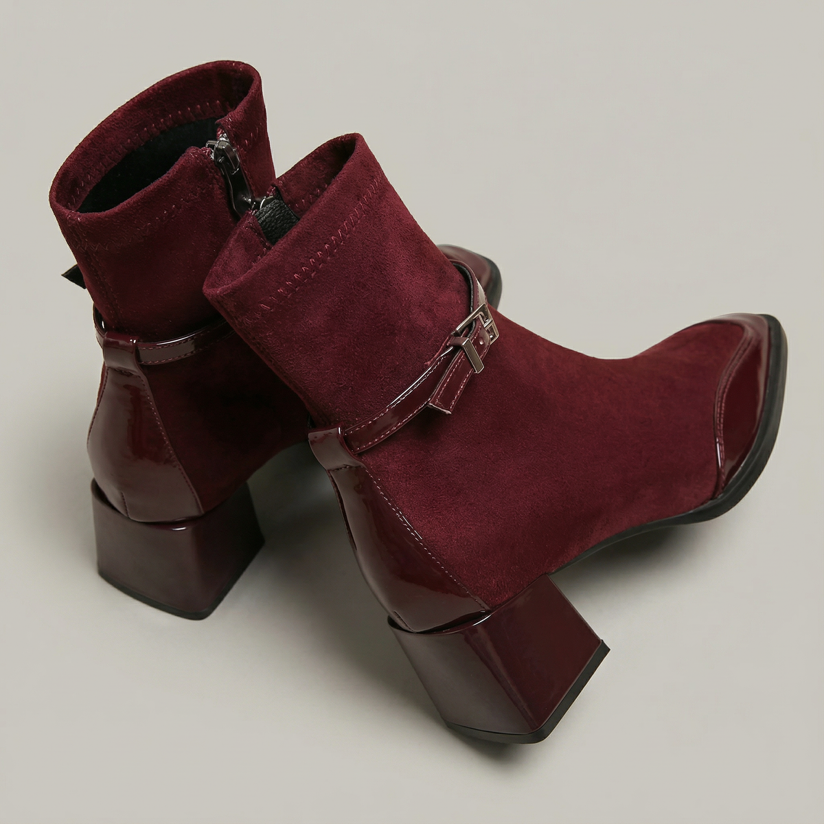 Orthopädische Stiefeletten mit eckiger Spitze für Damen