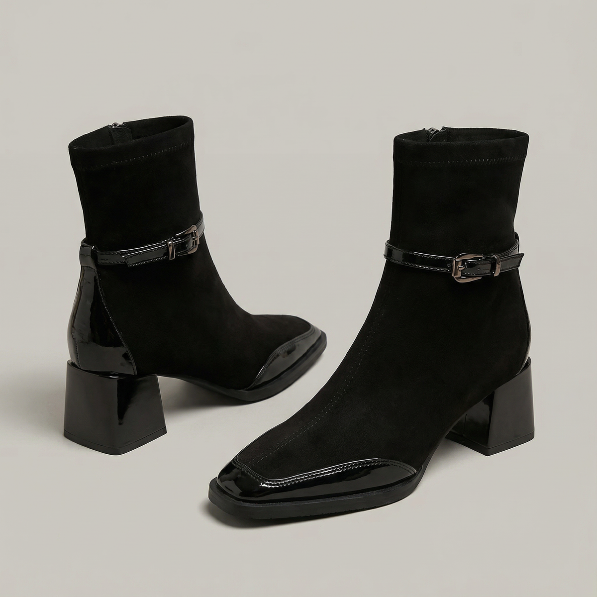Orthopädische Stiefeletten mit eckiger Spitze für Damen