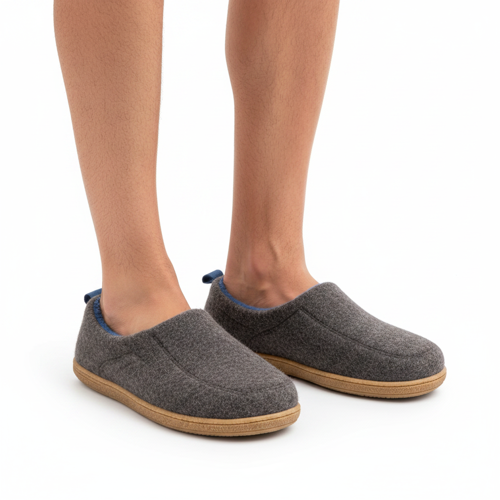 Orthopädische Unisex-Hausschuhe mit fester Sohle und Fleece-Futter
