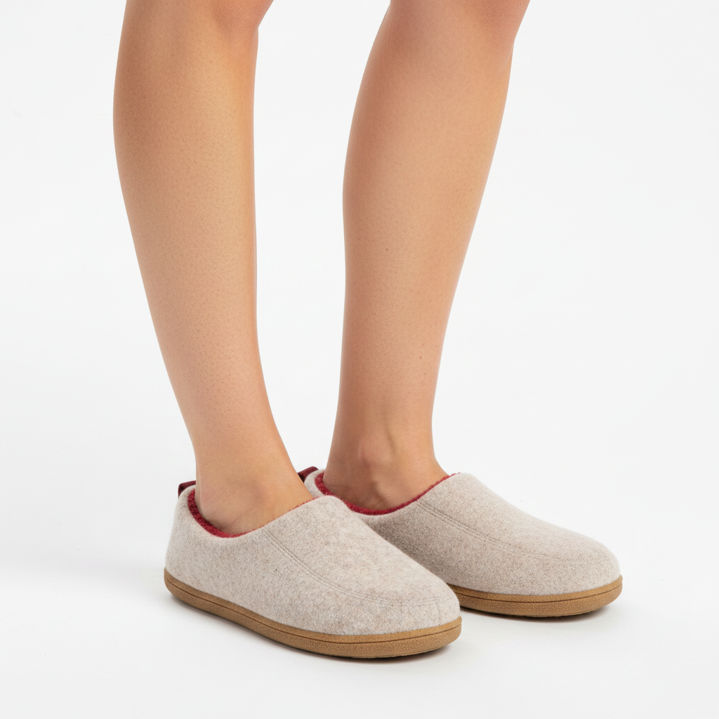 Orthopädische Unisex-Hausschuhe mit fester Sohle und Fleece-Futter