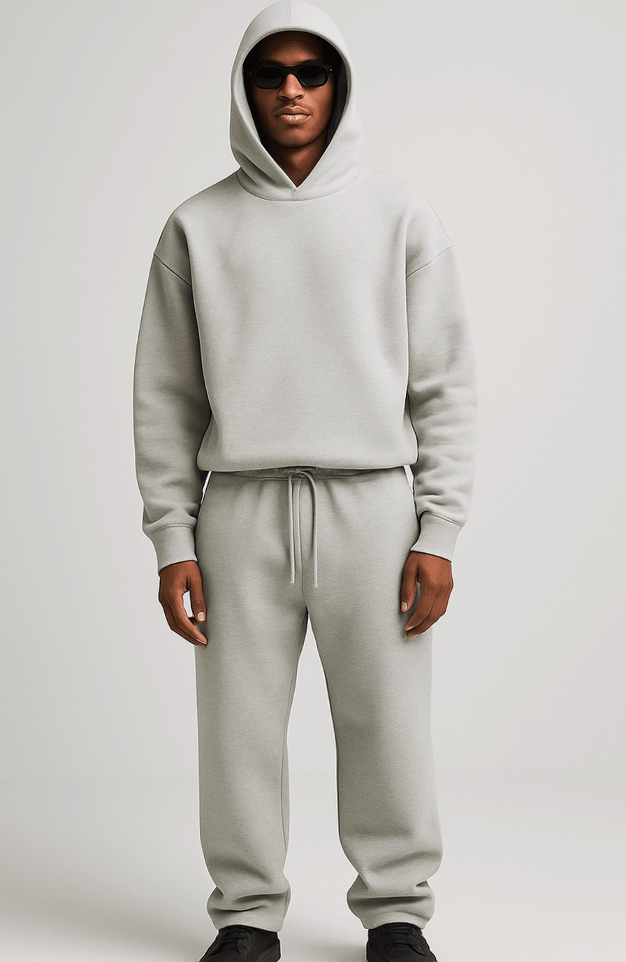 Oversized Herren-Jogginganzug aus Fleece mit Hoodie und Jogginghose