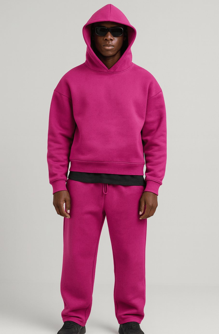 Oversized Herren-Jogginganzug aus Fleece mit Hoodie und Jogginghose