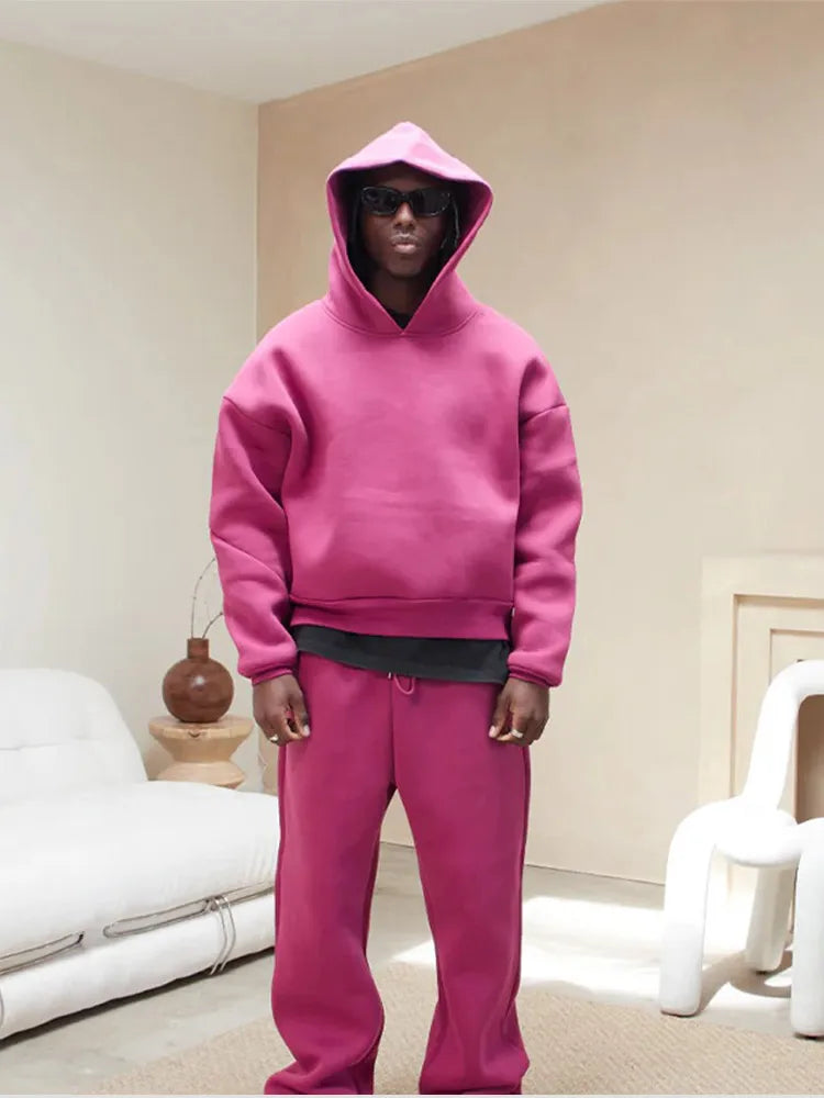 Oversized Herren-Trainingsanzug mit Hoodie und Jogginghose
