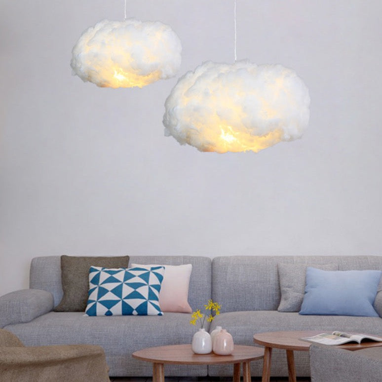 Pendelleuchte aus Baumwolle mit Diffusor, sanftes warmes Licht