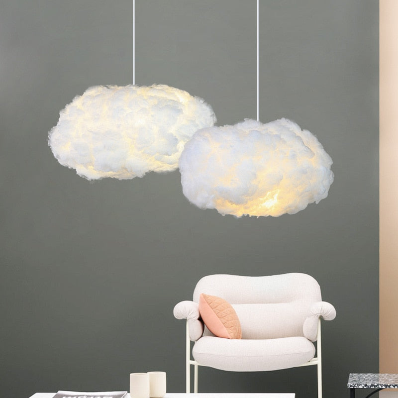Pendelleuchte aus Baumwolle mit Diffusor, sanftes warmes Licht