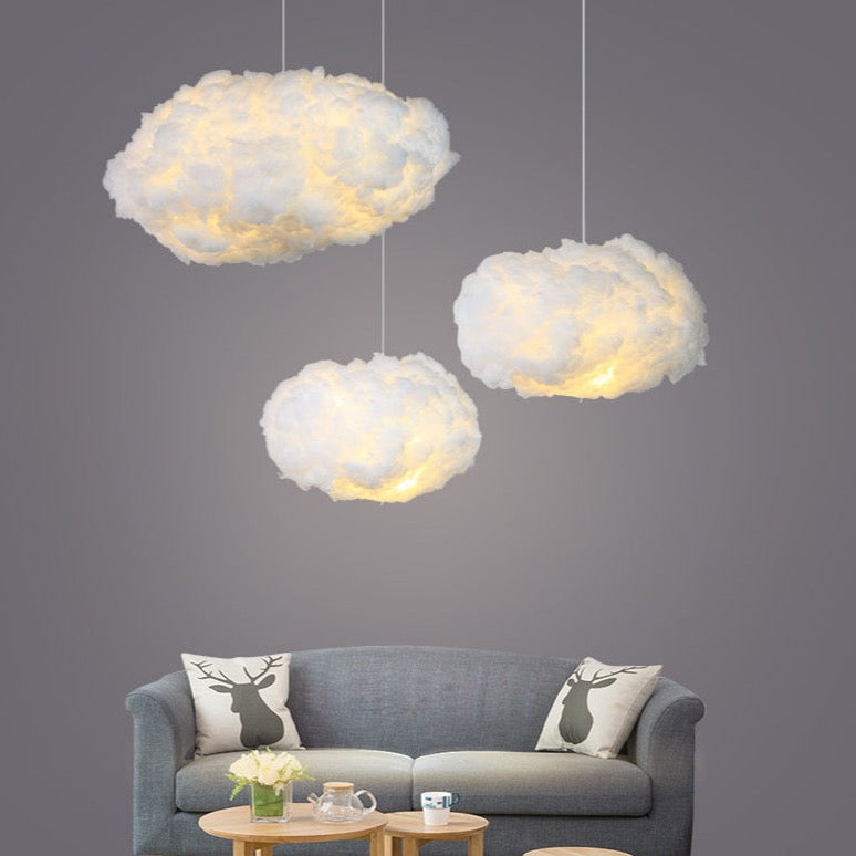 Pendelleuchte aus Baumwolle mit Diffusor, sanftes warmes Licht