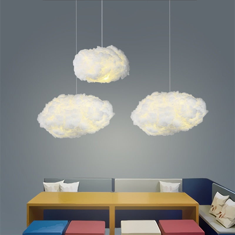 Pendelleuchte aus Baumwolle mit Diffusor, sanftes warmes Licht