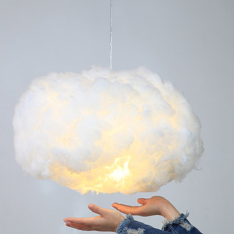 Pendelleuchte aus Baumwolle mit Diffusor, sanftes warmes Licht