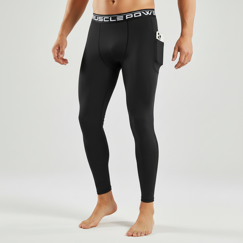 Performance-Sportleggings für Herren mit Handytasche