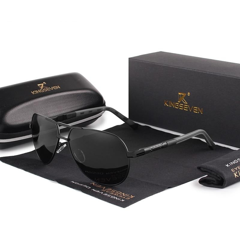 Polarisierende Vintage-Sonnenbrille aus Aluminium für Herren