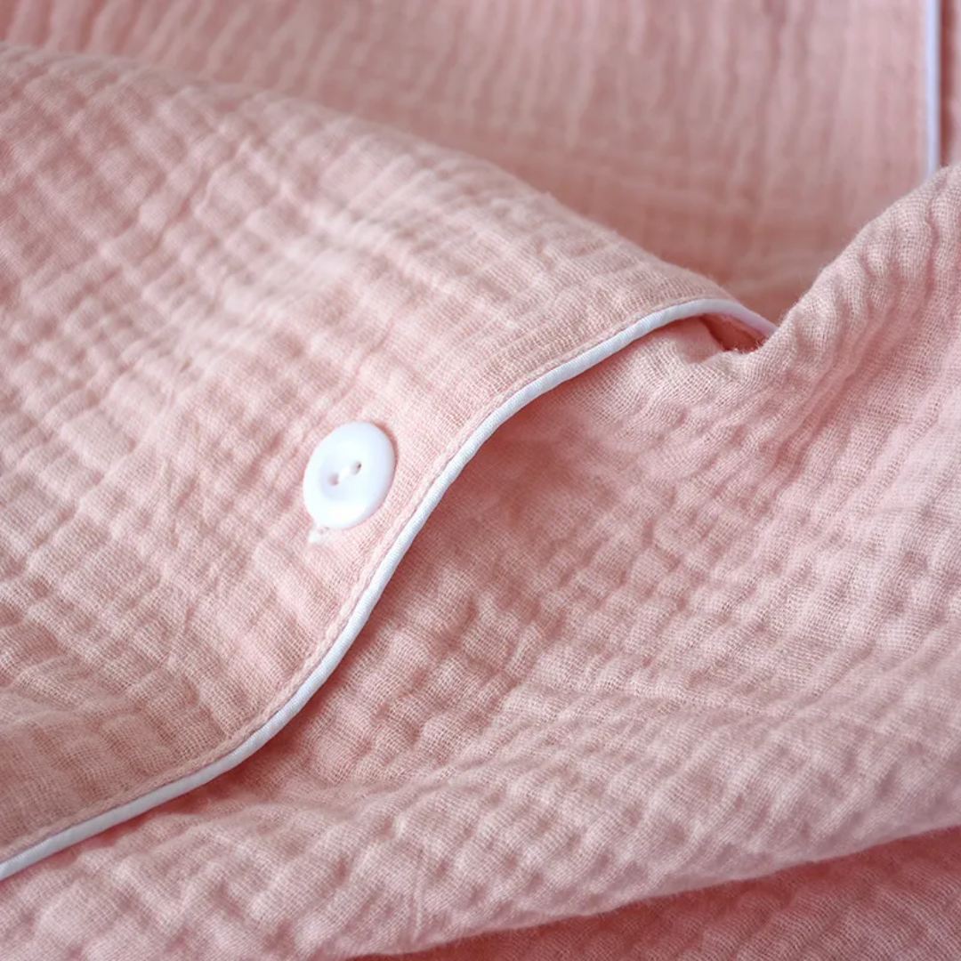 Pyjama-Set aus Baumwoll-Musselin mit langen Ärmeln und Hose