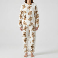 Pyjama-Set mit flauschigem Bärenmuster